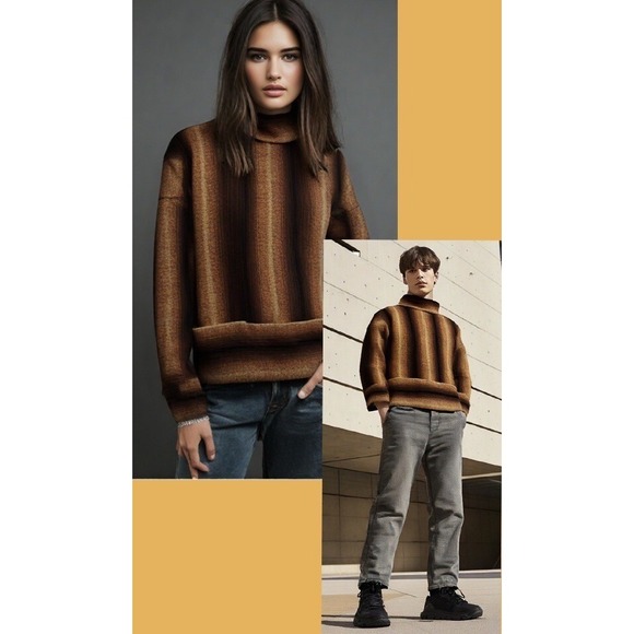 70s Pure Wool Pullon Made Great Britain Top Pocket Brown Men Small Woman Medium